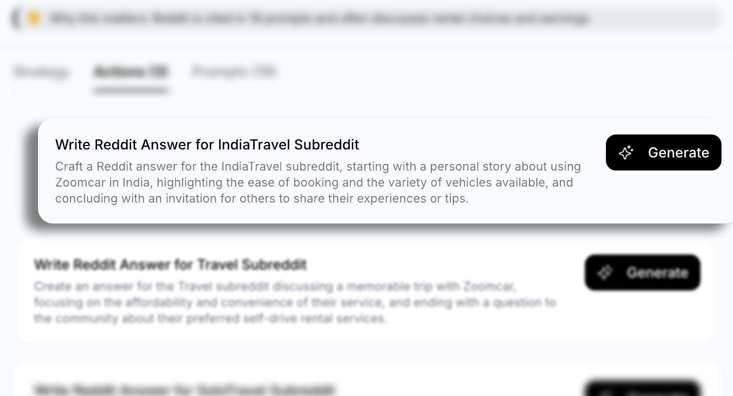 Action insights and recommendations